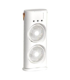 پنکه مه پاش شارژی دو سر با ریموت کنترل | 3 سرعت، بخور سرد و چراغ شب | ارسال رایگان